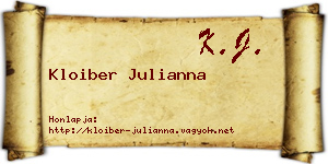 Kloiber Julianna névjegykártya